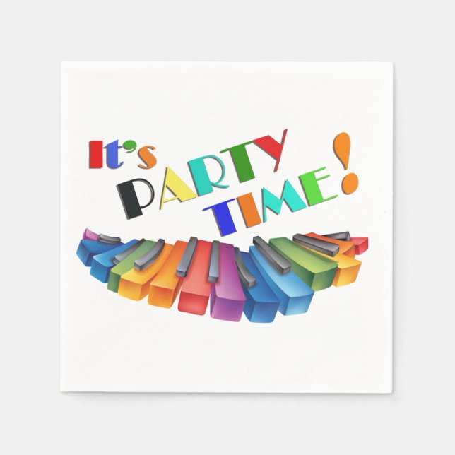 Party Time Color Tastatur Serviette (Vorderseite)