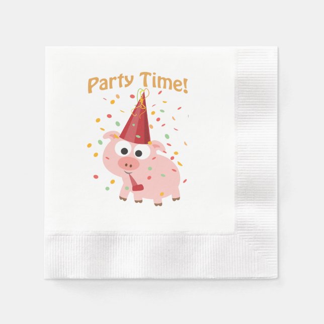 Party Time Confetti Pig Serviette (Vorderseite)