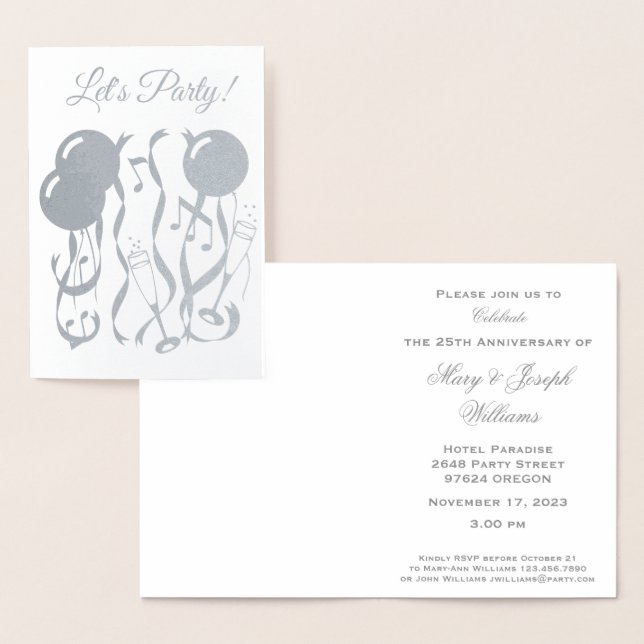 Party Time Custom 25 Jahre Einladung (Anzeige)