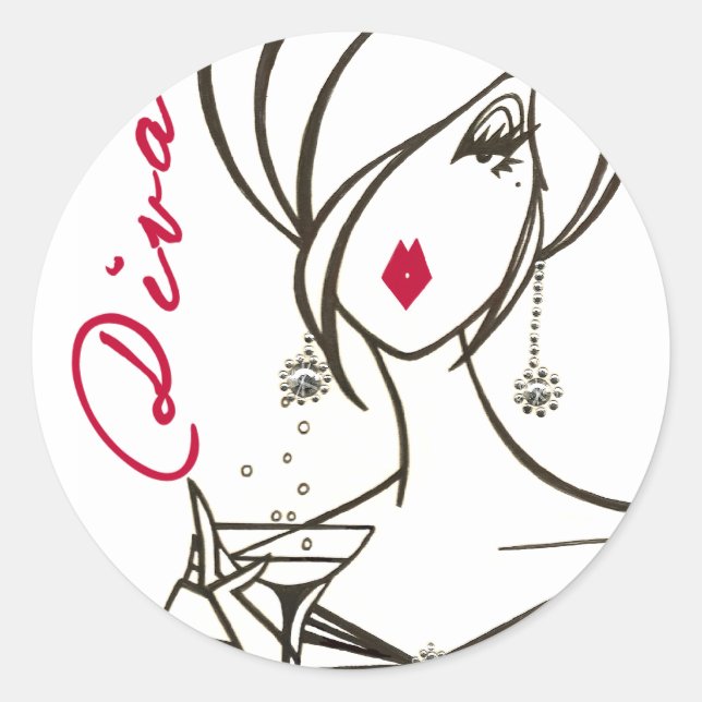 Party Time Diva Aufkleber - Maßgeschneiderte (Vorderseite)