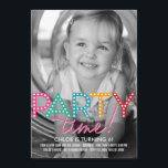 Party Time Foto Geburtstagseinladung Einladung<br><div class="desc">Personalisieren Sie diese frische und moderne Einladung zum Geburtstag mit Ihrem Lieblings-Foto! Weitere Farben auf berryberrysweet.com</div>