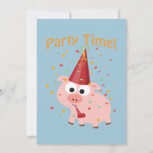 Party Time! Invitation Confetti Pig Party