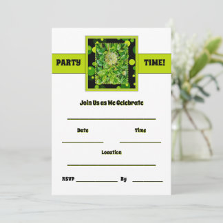 Party Time - Lime Green Einladung