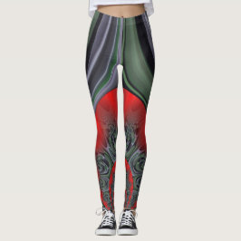 Party Time Öko Green geschmolzen rot Abstrakt Leggings