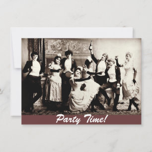 Party Time Vintage Damen feiern Einladungen