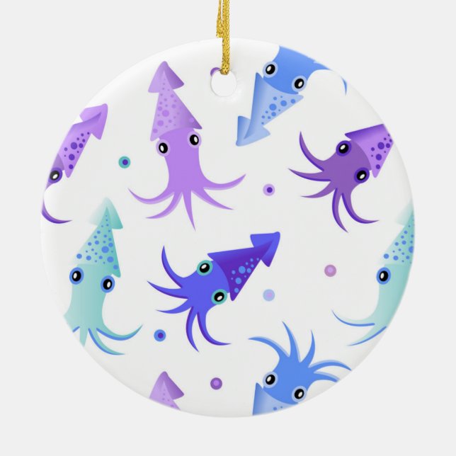 Party-Tintenfisch-Muster Keramik Ornament (Hinten)