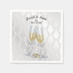 Party Toast und Ringe zum Jubiläum Serviette