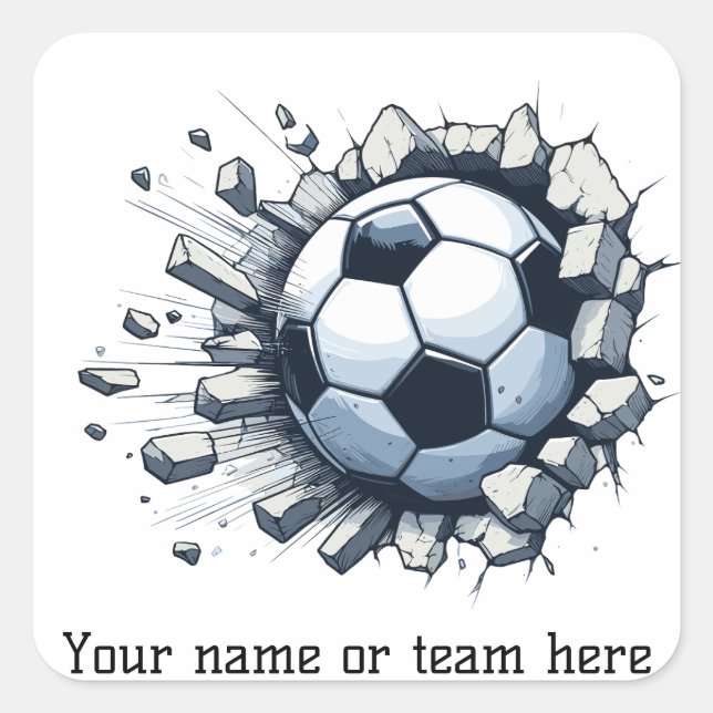 Party-Trainerteam für Fußballveranstaltungen Name  Quadratischer Aufkleber (Vorderseite)