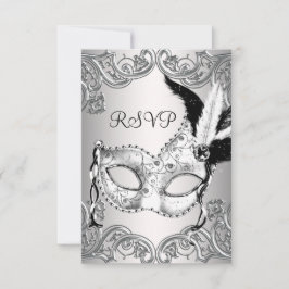 Party-UAWG mit Schwarzweißmaske RSVP Karte