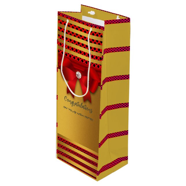 Party und mehr geschenktüte für weinflaschen (Vorderseite Schrägansicht)