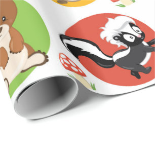 Party-Verpackungspapier für Woodland-Tiere Geschenkpapier