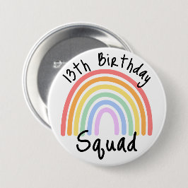 Party, vollständig anpassbar, Rainbow Birthday Squ Button