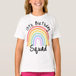 Party, vollständig anpassbar, Rainbow Birthday Squ T-Shirt