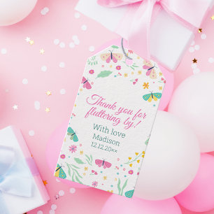 Party von White Pastel Butterfly Girl's Garden Geschenkanhänger