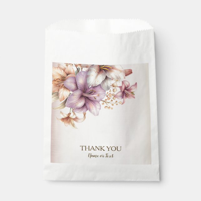Party Watercolor Boho Rosa Blume Elegant Geschenktütchen (Vorderseite)