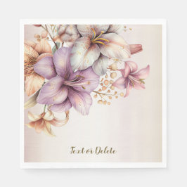 Party Watercolor Boho Rosa Blume Elegant Serviette