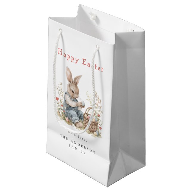 Party "Watercolor Oster" Kleine Geschenktüte (Vorderseite Schrägansicht)