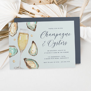 Party "Watercolor Pearl Champagne & Oysters" Einladung