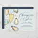 Party "Watercolor Pearl Champagne & Oysters" Einladung (Vorne/Hinten)