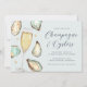 Party "Watercolor Pearl Champagne & Oysters" Einladung (Vorderseite)