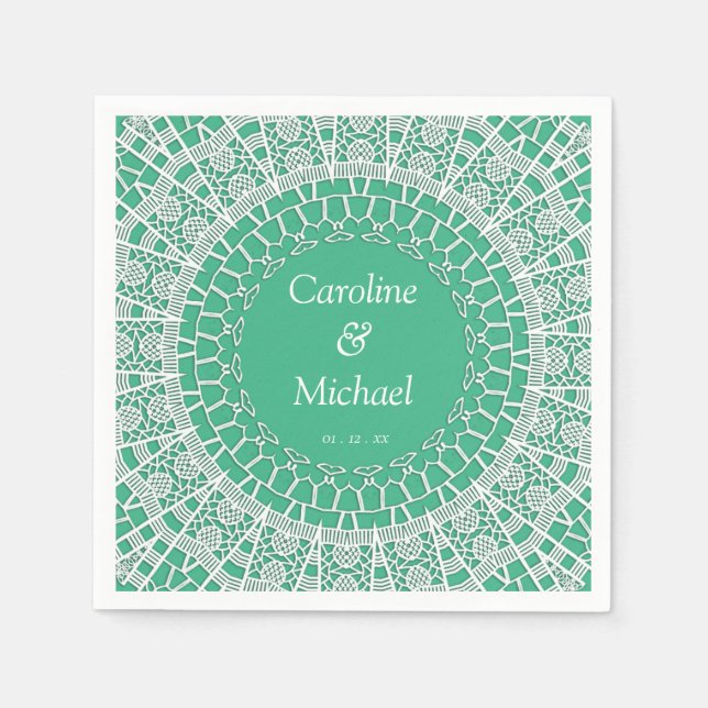 Party Wedding White Lace Serviette (Vorderseite)