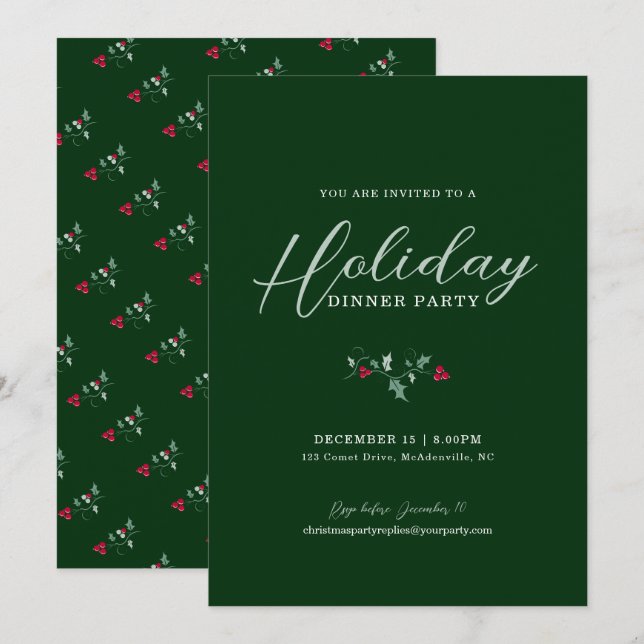 Party Weihnachten Einladung (Vorne/Hinten)