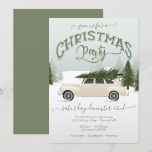 Party "White Car Chistmas Tree Party" Einladung