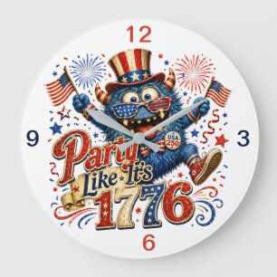 Party wie 1776 große wanduhr