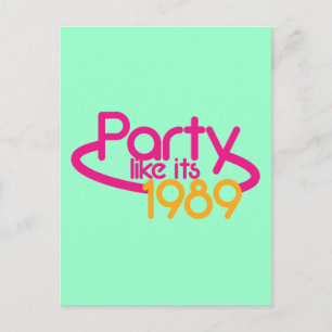 PARTY wie 1989 Einladungspostkarte