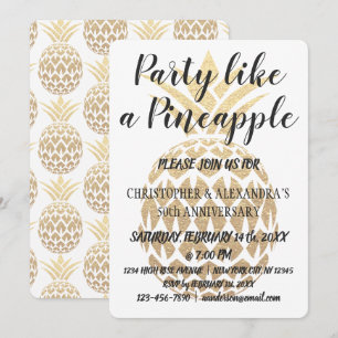 Party wie Ananas 50. Hochzeitstag Einladung