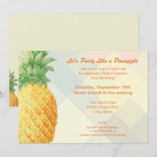 Party wie Ananas  Einladungskarte