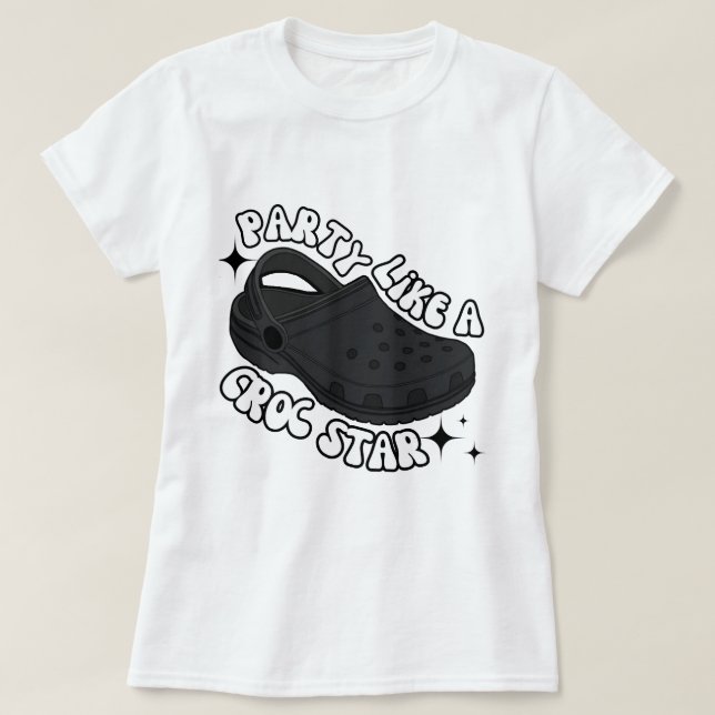 Party wie ein Croc Star T-Shirt (Design vorne)