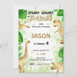 Party wie ein Dinosaurier, Geburtstagsparty Einladung