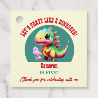 Party wie ein Dinosaurier jedes Alters farbenfroh Geschenkanhänger
