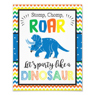 Party wie ein Druck 8x10 des Dinosaurier-Zeichen-
