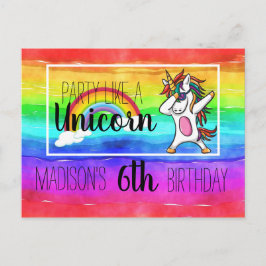 Party wie ein Einhorn Dabbing Tanz Geburtstag Einladungspostkarte