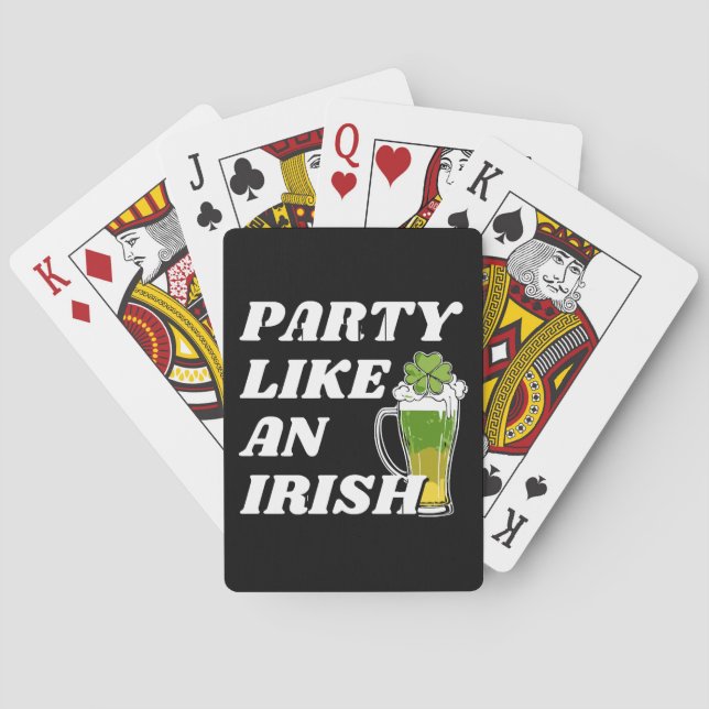 Party wie ein Irin Spielkarten (Rückseite)