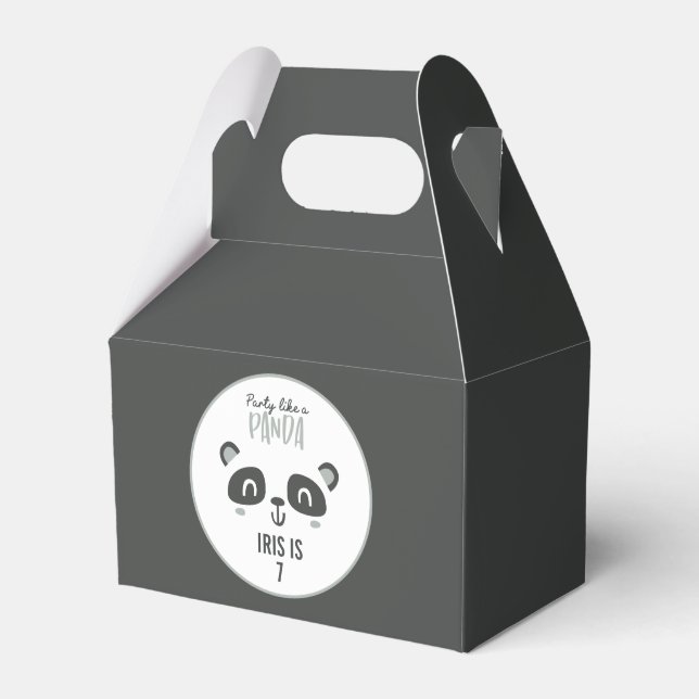 Party wie ein Panda leuchtend bunt Geburtstag Geschenkschachtel (Vorderseite)