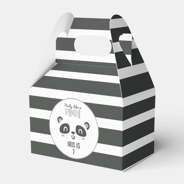 Party wie ein Panda leuchtend bunt Geburtstag Geschenkschachtel (Vorderseite)