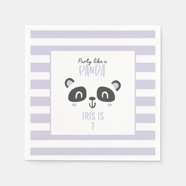 Party wie ein Panda leuchtend bunt Geburtstag Serviette (Vorderseite)