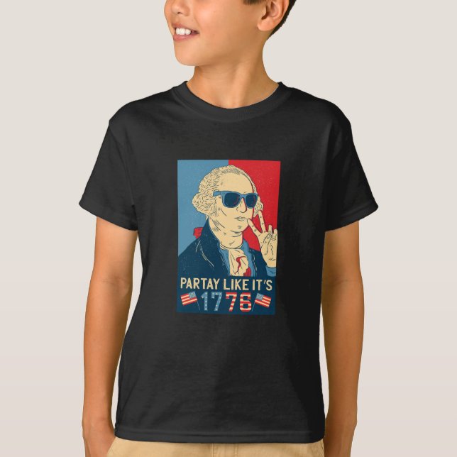 Party wie ein Patriot für Amerikanische Unabhängig T-Shirt (Vorderseite)