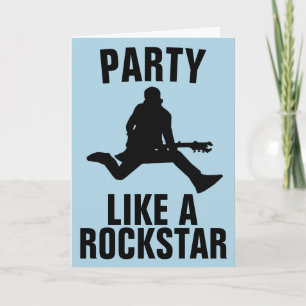 PARTY WIE EIN ROCK STAR GEBURTSTAG Grußkarte Karte