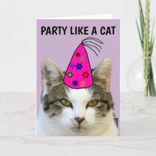 PARTY WIE EINE CAT-FÄHIGE GEBURTSTAGSKARTEN FEIERTAGSKARTE