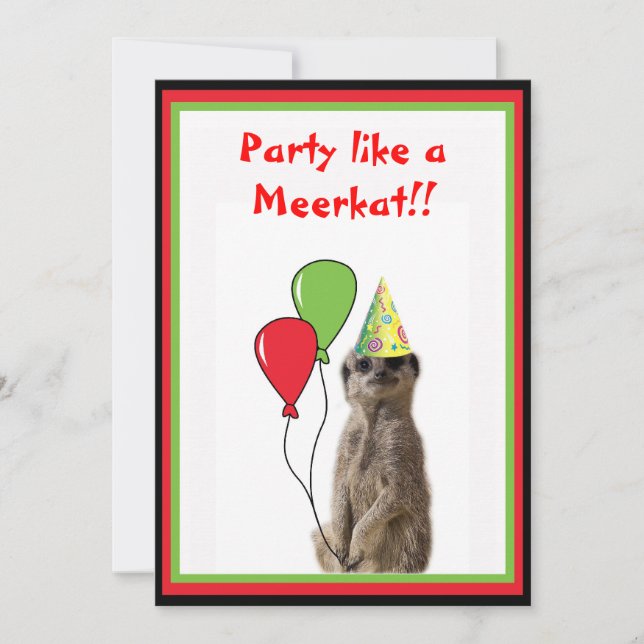 Party wie eine Meekat Einladung! Einladung (Vorderseite)