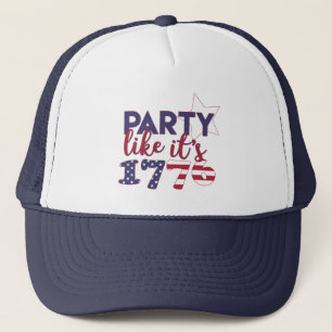 Party wie es ist 1776 - Amerikanische Flag Typogra Truckerkappe