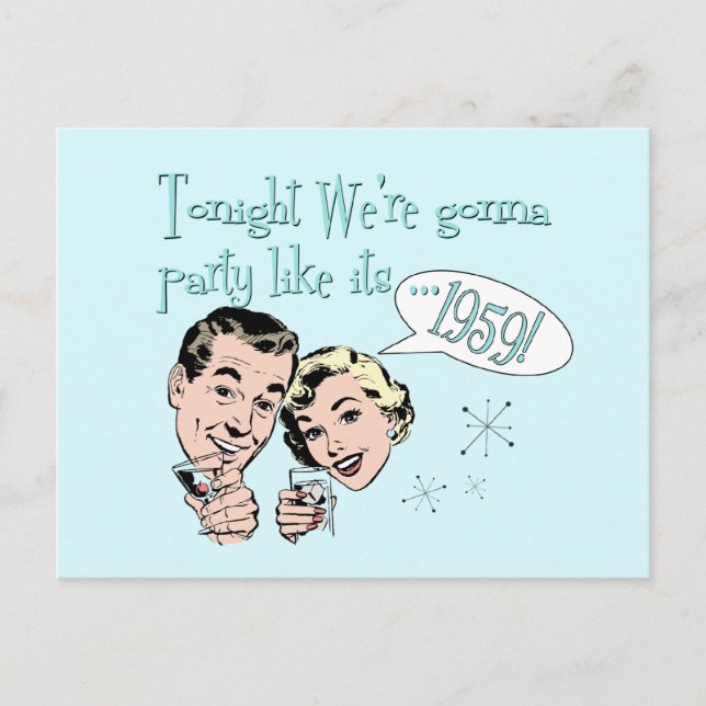 Party wie es ist 1959! postkarte (Vorderseite)