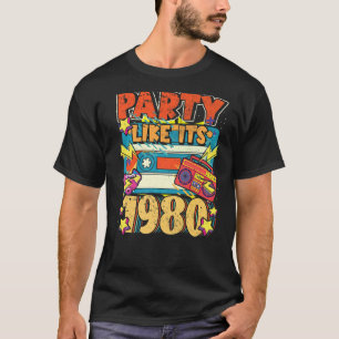 Party wie seine 1980 80er 90er Jahre Kostüm Retro T-Shirt