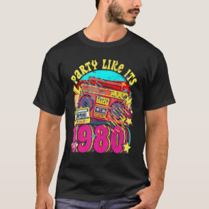 Party wie seine 1980 80er 90er Jahre Kostüm Retro T-Shirt