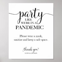 Party wie wir in einem pandemischen, lustigen Zeic