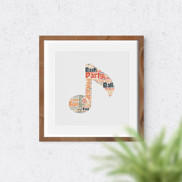 Party Wörter in Form. Poster